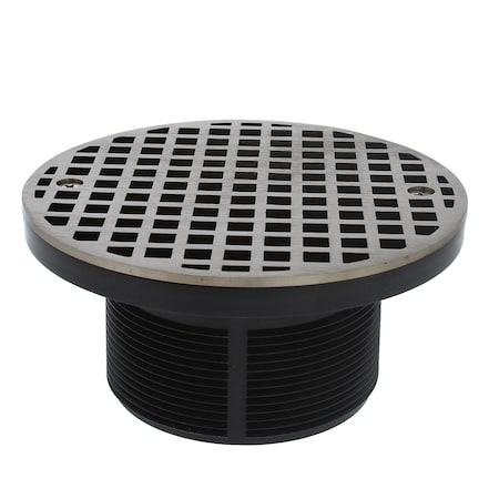 Jones Stephens 3in. IPS PVC Spud with 6in. Polished Brass Strainer D56305